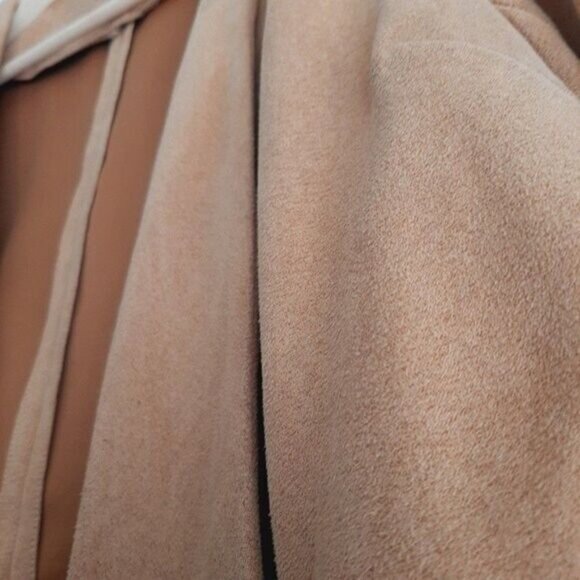 VERO MODA Faux Suede Open Front Light Jacket Tan Sz M - Picture 5 of 10